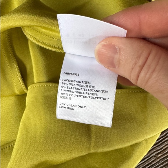 Lafayette 148 butterfly stretch ecru green silk midi long dress NWOT size 6 - Picture 11 of 14